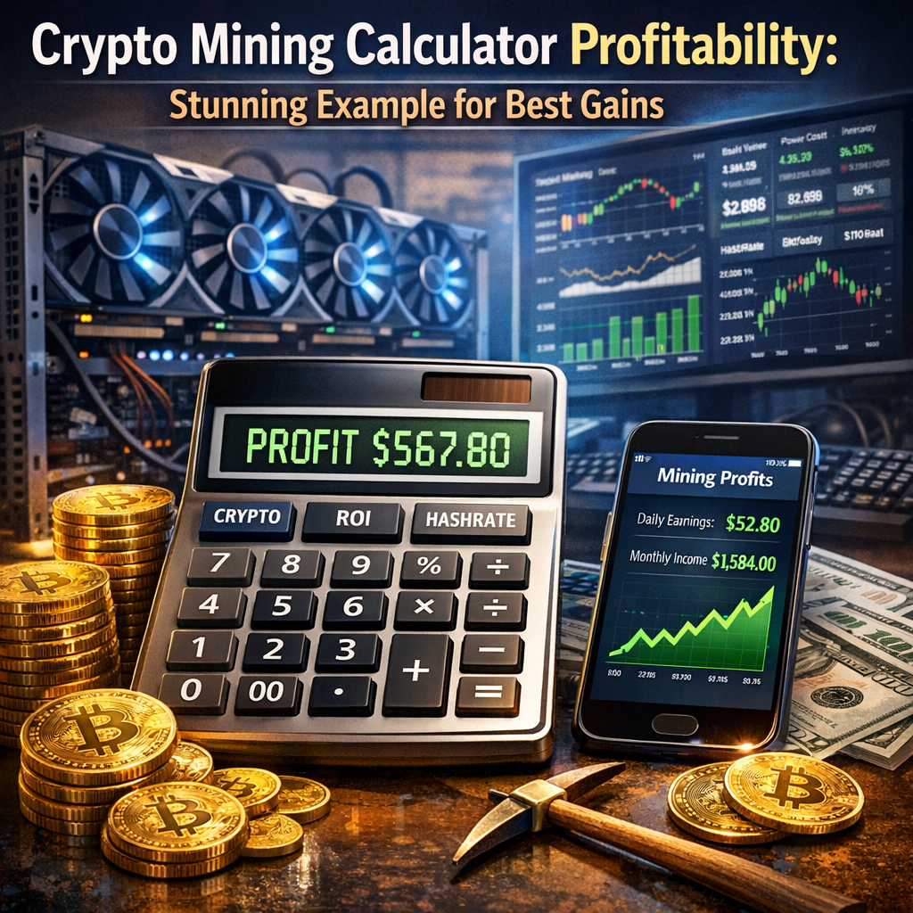 Illustration of Crypto Mining Calculator Profitability: Stunning Example for Best Gains