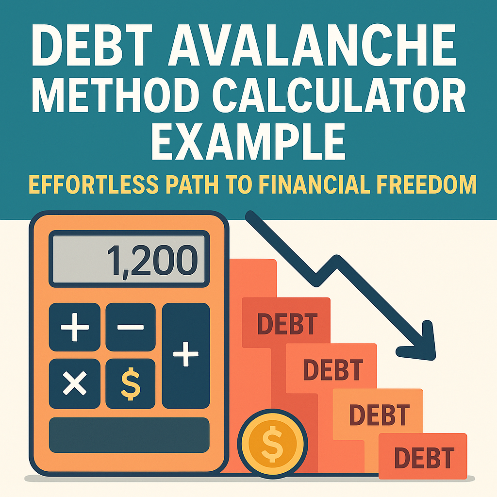 Calculator example showing the debt avalanche method for efficiently reducing and managing debt.