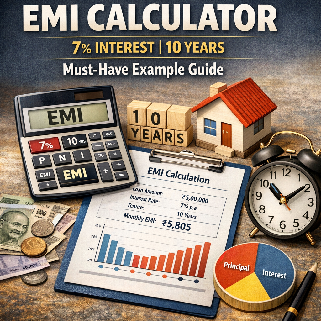 Illustration of EMI Calculator 7 Percent Interest 10 Years: Must-Have Example Guide