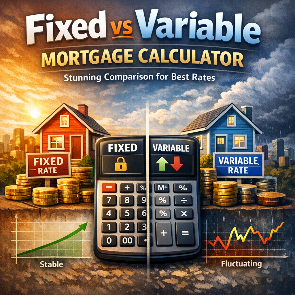 Illustration of Fixed vs Variable Mortgage Calculator: Stunning Comparison for Best Rates