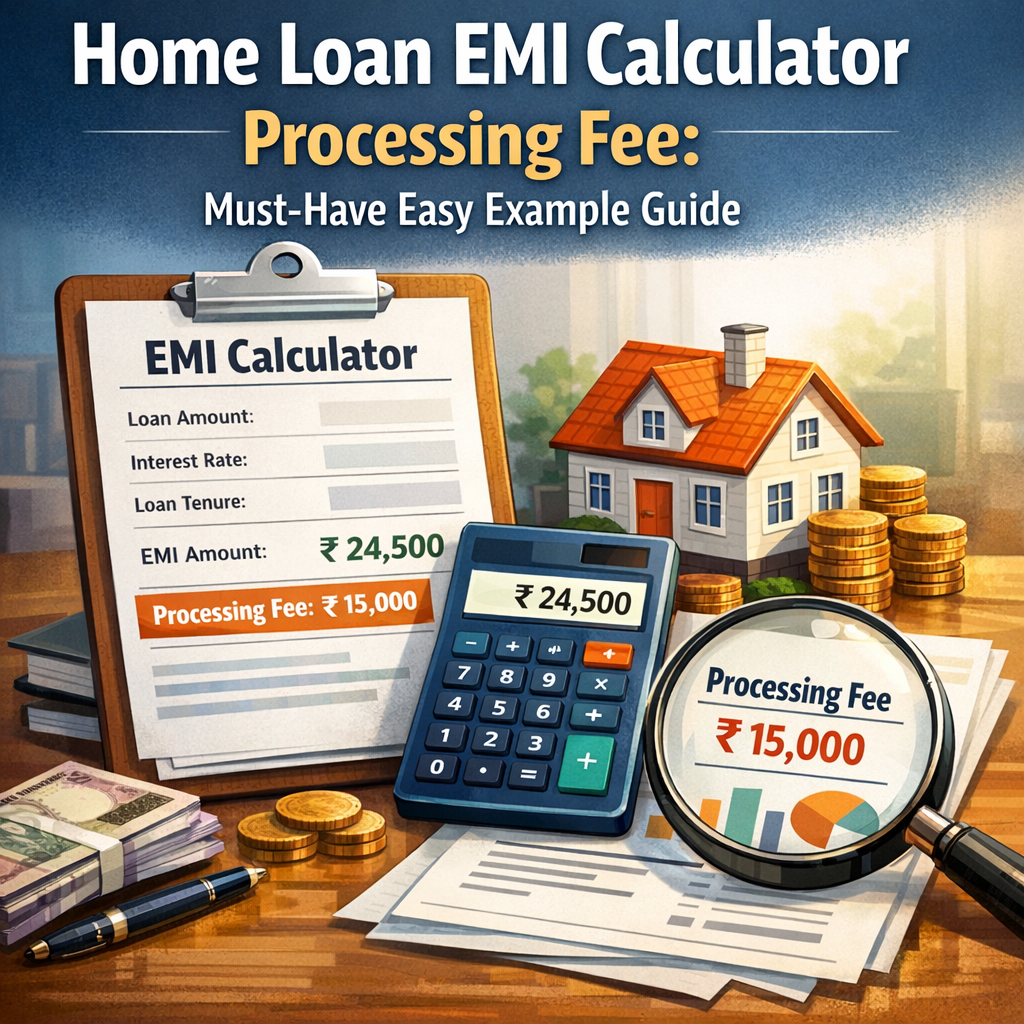 Illustration of Home Loan EMI Calculator Processing Fee: Must-Have Easy Example Guide