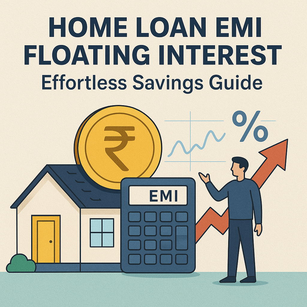 Illustration depicting home loan EMI floating interest tips for savings and financial growth.