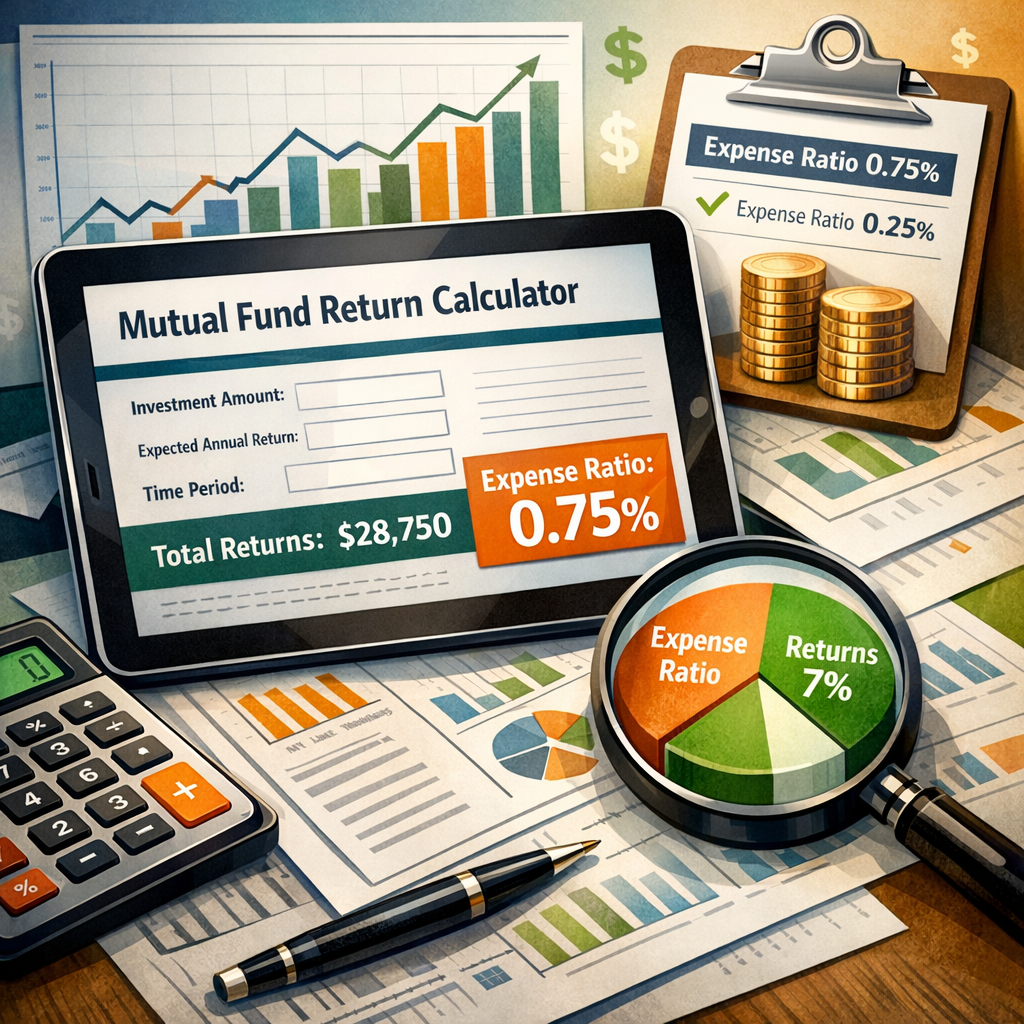 Illustration of Mutual Fund Return Calculator Expense Ratio: Must-Have Tool for Accurate, Affordable Investing