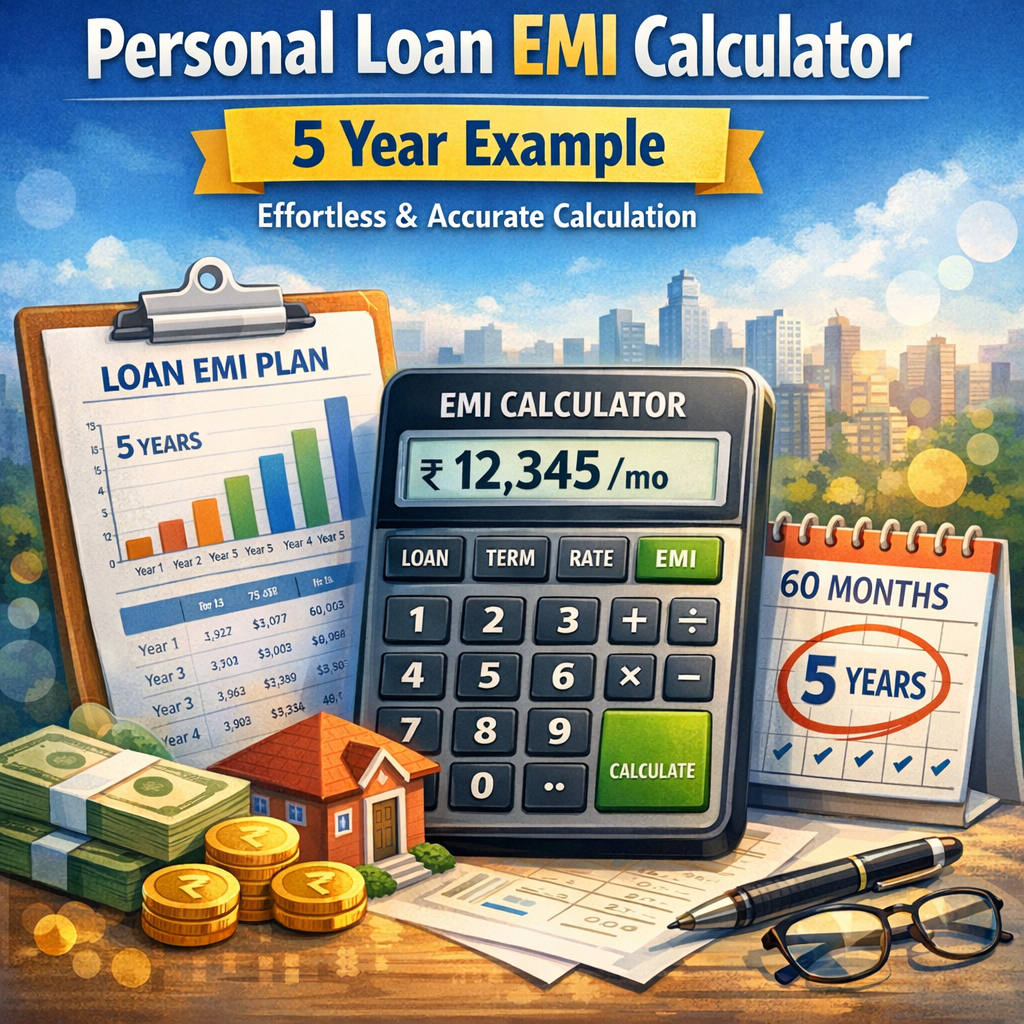 Illustration of Personal Loan EMI Calculator 5 Year Example: Effortless & Accurate Calculation